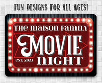 Personalized - Movie Night - Metal Sign