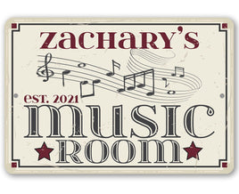 Personalized - Music Room - Metal Sign