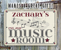 Personalized - Music Room - Metal Sign