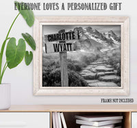 Personalized - Names Sign Post Art - Mountain Path - Print or Canvas