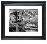 Personalized - Names Sign Post Art - Mountain Path - Print or Canvas