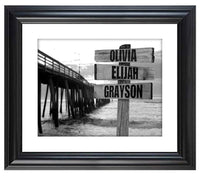 Personalized - Names Sign Post Art - Pier - Print or Canvas