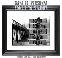 Personalized - Names Sign Post Art - Pier - Print or Canvas