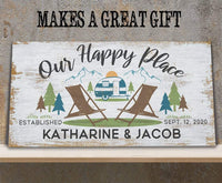 Personalized - Our Happy Place Camping - Canvas