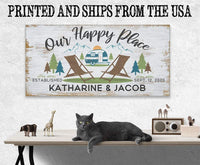 Personalized - Our Happy Place Camping - Canvas