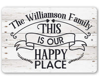 Personalized - Our Happy Place - Metal Sign
