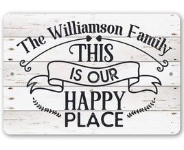 Personalized - Our Happy Place - Metal Sign