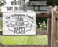 Personalized - Our Happy Place - Metal Sign