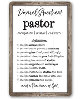 Personalized - Pastor - Metal Sign