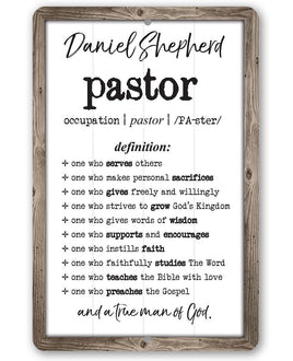 Personalized - Pastor - Metal Sign