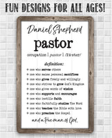 Personalized - Pastor - Metal Sign