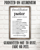 Personalized - Pastor - Metal Sign