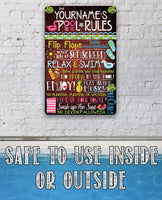 Personalized - Pool Rules - Metal Sign