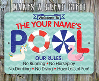 Personalized - Pool Rules - Metal Sign