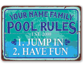 Personalized - Pool Side - Metal Sign