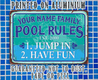 Personalized - Pool Side - Metal Sign