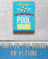 Personalized - Pool Side - Metal Sign
