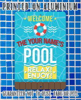 Personalized - Pool Side - Metal Sign