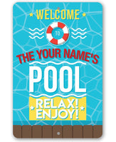 Personalized - Pool Side - Metal Sign