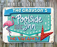 Personalized - Poolside Inn - Metal Sign