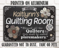 Personalized - Quilting Room - Metal Sign