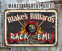 Personalized - Rack 'Em - Metal Sign