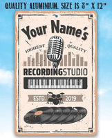 Personalized - Recording Studio - Metal Sign