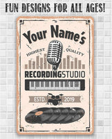 Personalized - Recording Studio - Metal Sign