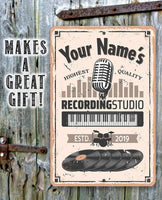 Personalized - Recording Studio - Metal Sign