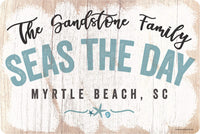 Personalized - Seas The Day - Metal Sign