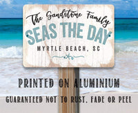Personalized - Seas The Day - Metal Sign