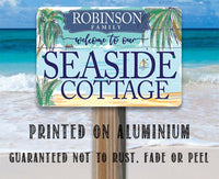 Personalized - Seaside Cottage - Metal Sign