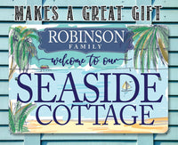 Personalized - Seaside Cottage - Metal Sign