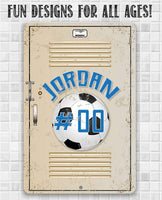 Personalized - Soccer School Locker - Metal Sign
