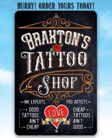 Personalized - Tattoo Shop - Metal Sign