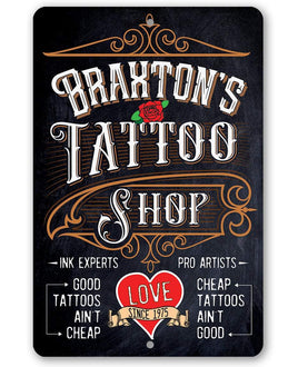 Personalized - Tattoo Shop - Metal Sign