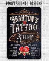 Personalized - Tattoo Shop - Metal Sign