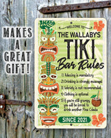 Personalized - Tiki Bar Rules - Metal Sign