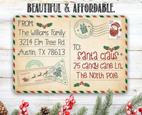 Personalized - To Santa Postcard - Metal Sign