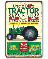 Personalized - Tractor Repair - Metal Sign