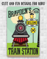 Personalized - Train Station - Metal Sign