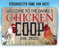 Personalized - Welcome Chicken Coop - Metal Sign