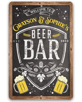 Personalized - Welcome To Beer Bar - Metal Sign