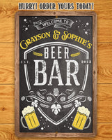 Personalized - Welcome To Beer Bar - Metal Sign