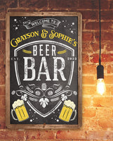 Personalized - Welcome To Beer Bar - Metal Sign