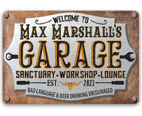 Personalized - Welcome to Garage - Metal Sign
