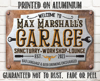 Personalized - Welcome to Garage - Metal Sign