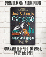 Personalized - Welcome To Our Campsite - Metal Sign