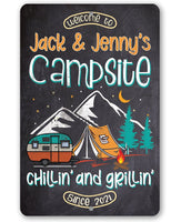 Personalized - Welcome To Our Campsite - Metal Sign