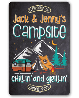 Personalized - Welcome To Our Campsite - Metal Sign